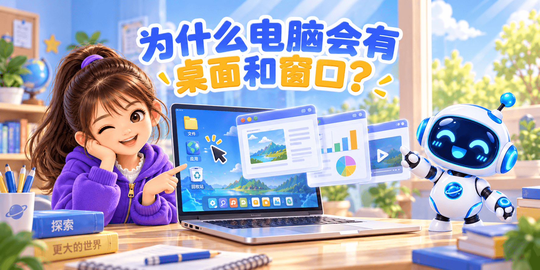 为什么电脑会有桌面和窗口？ Banner