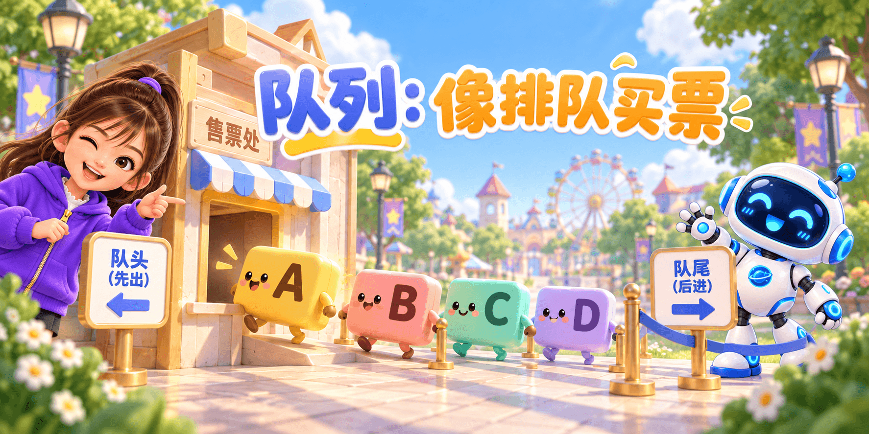 队列：像排队买票 Banner
