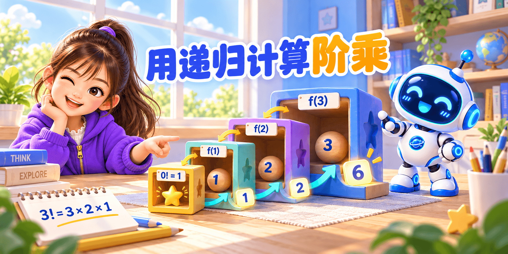 用递归计算阶乘 Banner